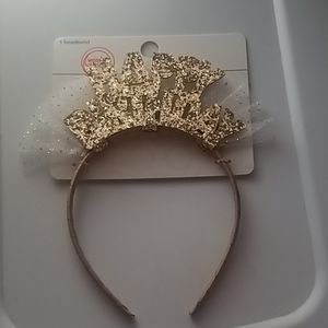 Gold sparkly Happy Birthday head band